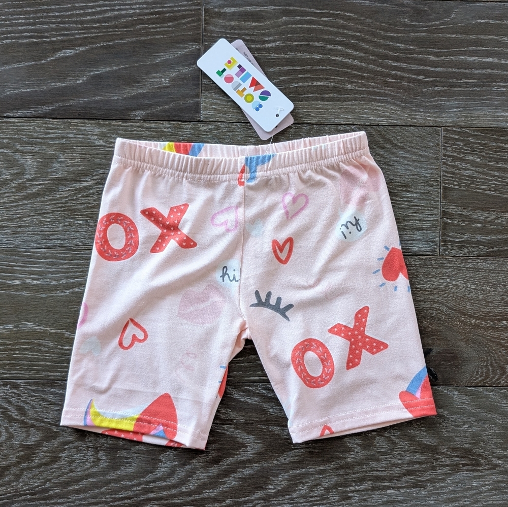 NWT Dot Dot Smile Pink Heart Kick Shorts Size 7